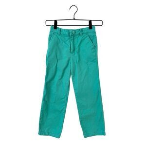 E-Land Boys 6 Classic Chino Pant Teal Green Preppy Straight Leg Adjustable Waist